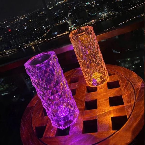 (nw000281) Diamond Rose Crystal Lamp