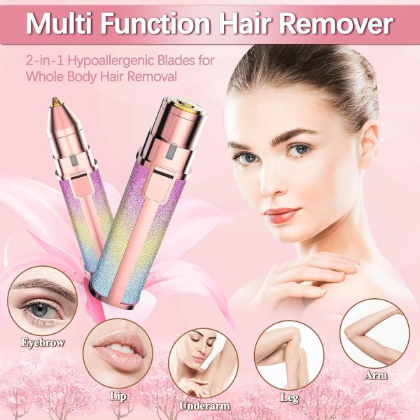 2 In 1 Electric Eyebrow Trimmer And Shaver, Rechargeable Flawless Hair Remover.